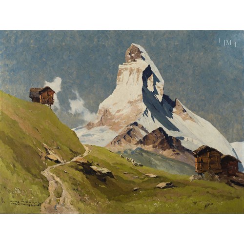 The Matterhorn seen from Findlerhof above Zermatt, Valais, Switzerland.